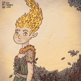 lámina print la niña del bosque edu franco studio